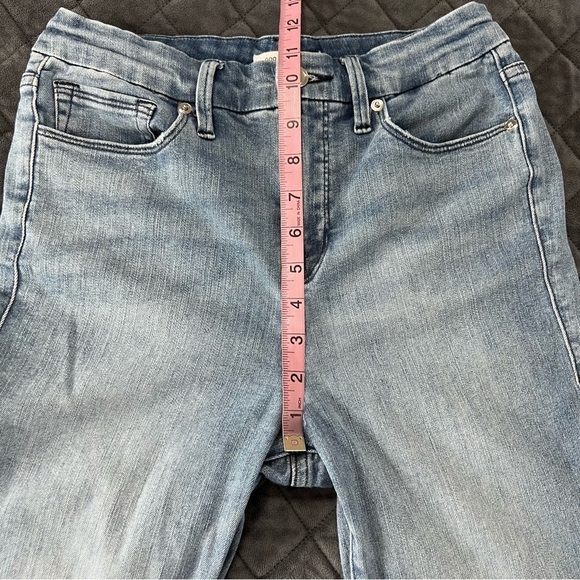 Good American Jeans Women 28 6 Good Flare Distressed Knees Light Wash A - Picture 6 of 7